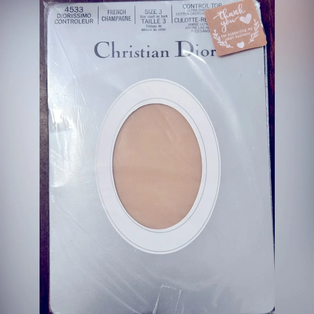 7pc “CHRISTIAN DIOR” VTG LADIES Sheer Pantyhose Socks +Controlled Top Pantyhose